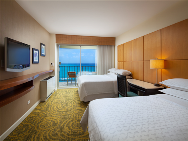 [UP][슬림][관광1일+자유3일] 초특급 쉐라톤 와이키키 ＜파셜오션뷰-＞오션프런트＞ 하와이 6일